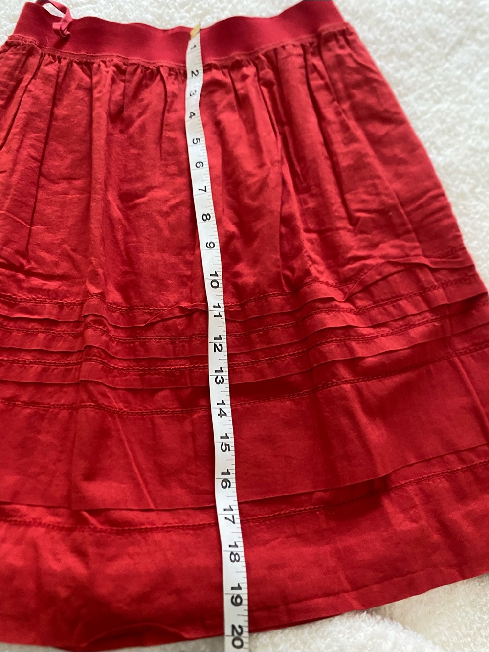 Maeve Red Tiered Mini Skirt